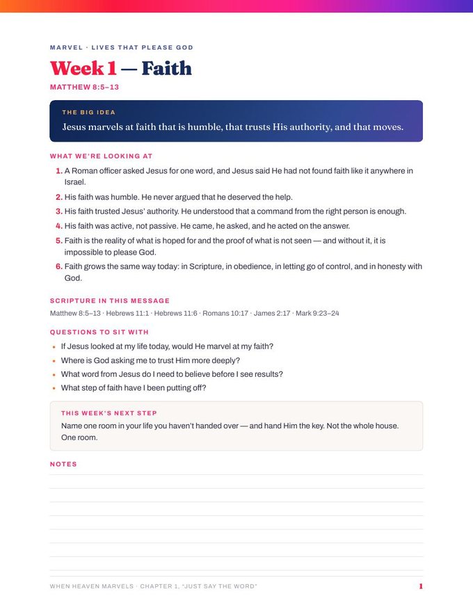 A congregation message notes page