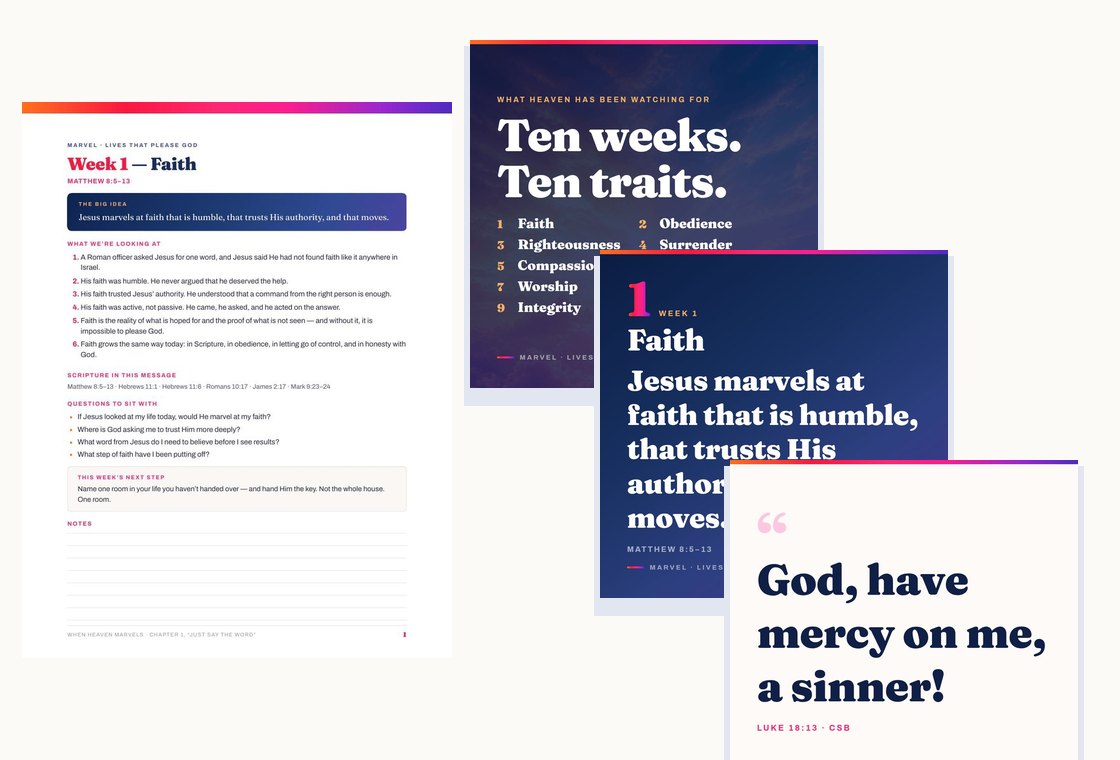 Sample graphics and a congregation handout from the campaign kit