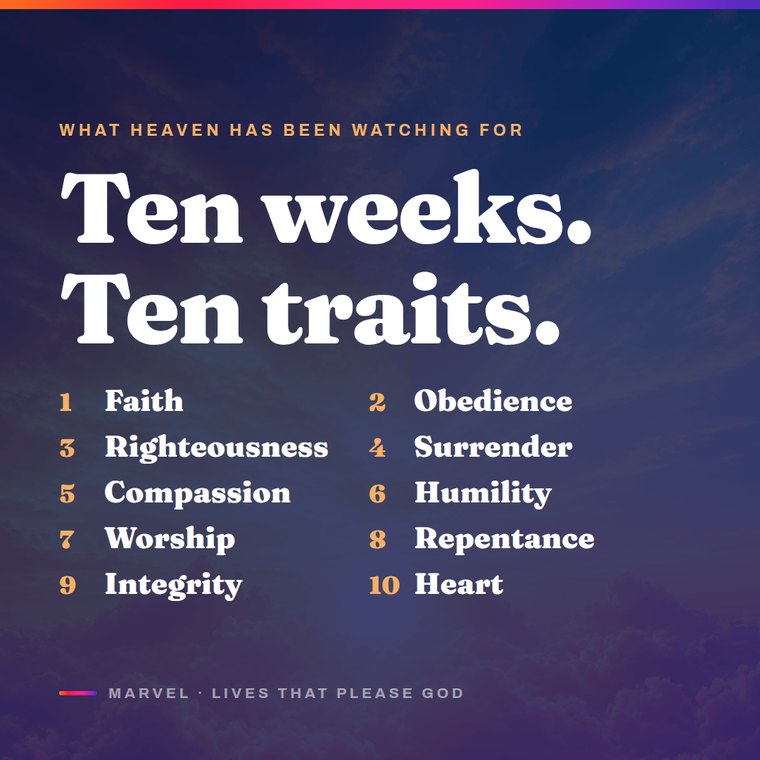 Series promotion graphic listing the ten traits